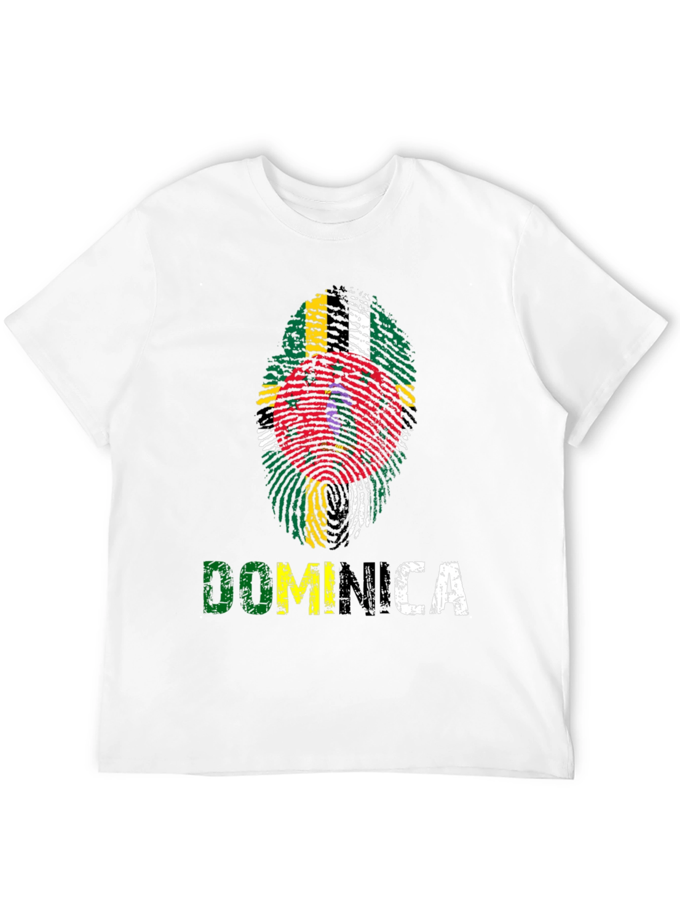 Dominica Fingerprint Flag Graphic T-Shirt