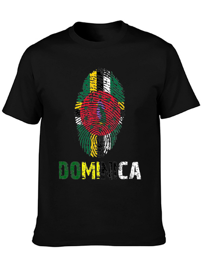 Dominica Fingerprint Flag Graphic T-Shirt