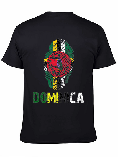 Dominica Fingerprint Flag Graphic T-Shirt