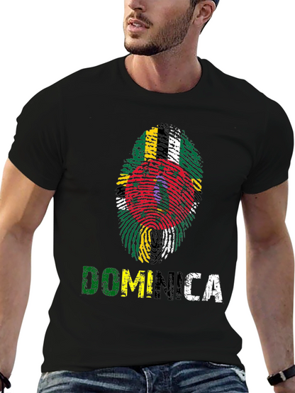 Dominica Fingerprint Flag Graphic T-Shirt