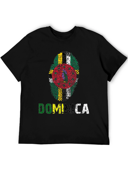 Dominica Fingerprint Flag Graphic T-Shirt