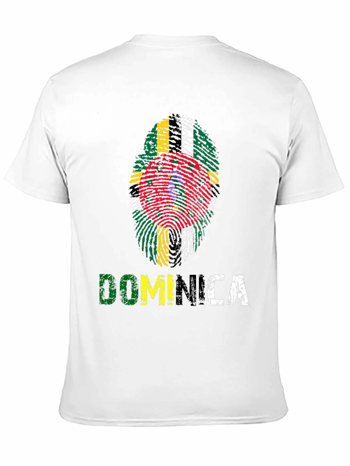 Dominica Fingerprint Flag Graphic T-Shirt