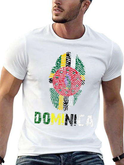 Dominica Fingerprint Flag Graphic T-Shirt