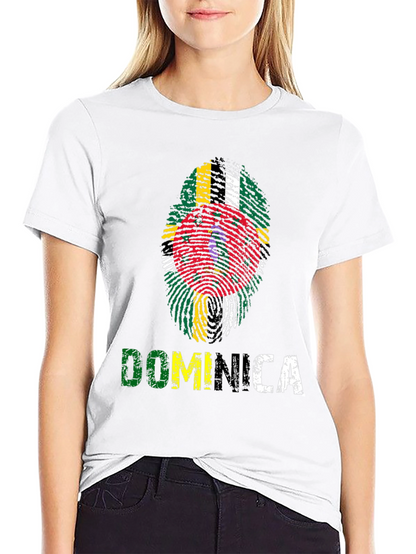Dominica Fingerprint Flag Graphic T-Shirt