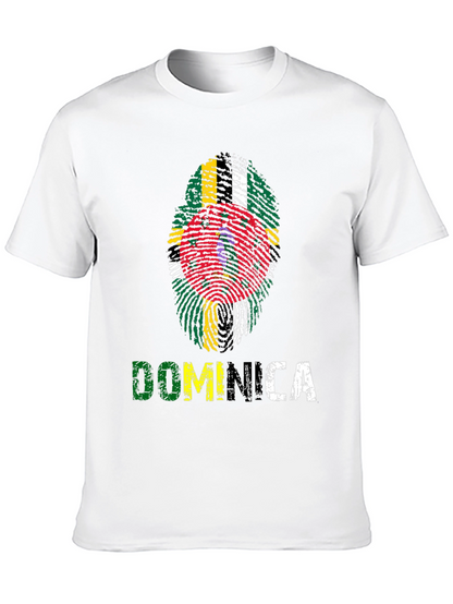 Dominica Fingerprint Flag Graphic T-Shirt