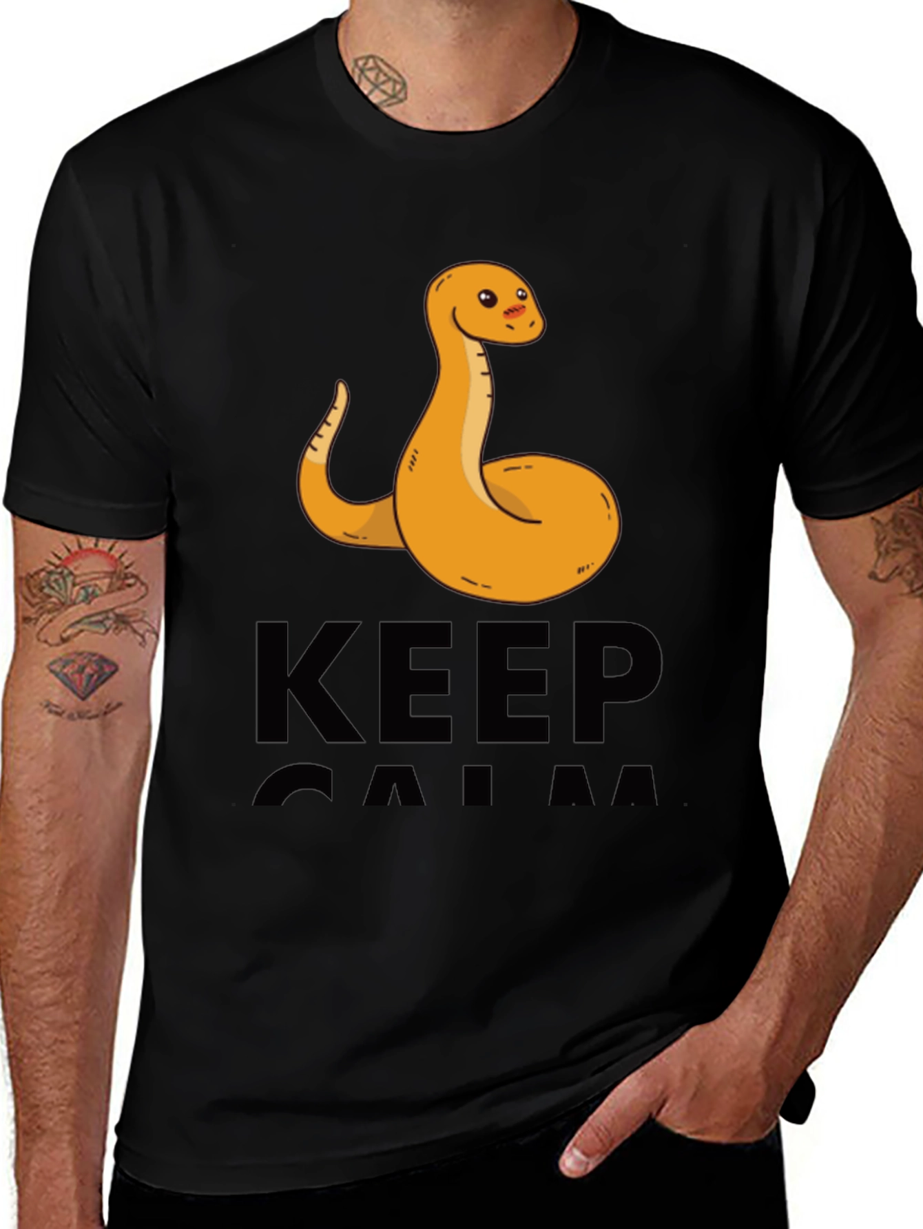 Funny Snake Keep Calm Graphic T-Shirt