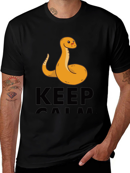 Funny Snake Keep Calm Graphic T-Shirt