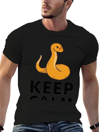 Funny Snake Keep Calm Graphic T-Shirt