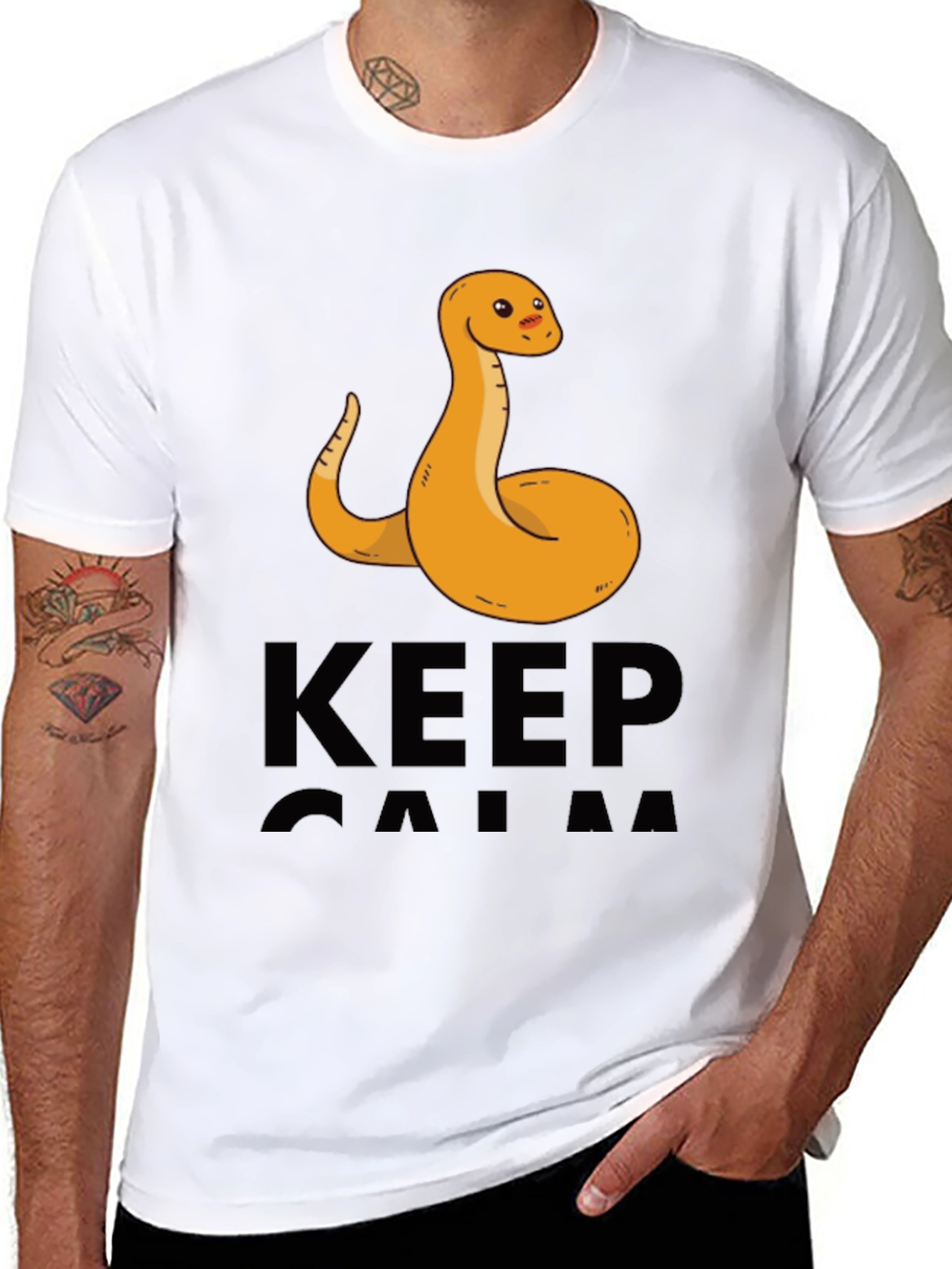 Funny Snake Keep Calm Graphic T-Shirt