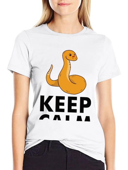 Funny Snake Keep Calm Graphic T-Shirt