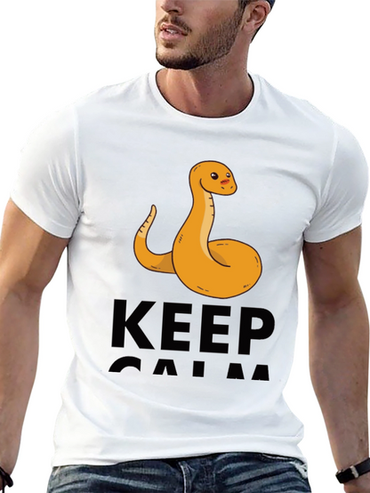 Funny Snake Keep Calm Graphic T-Shirt