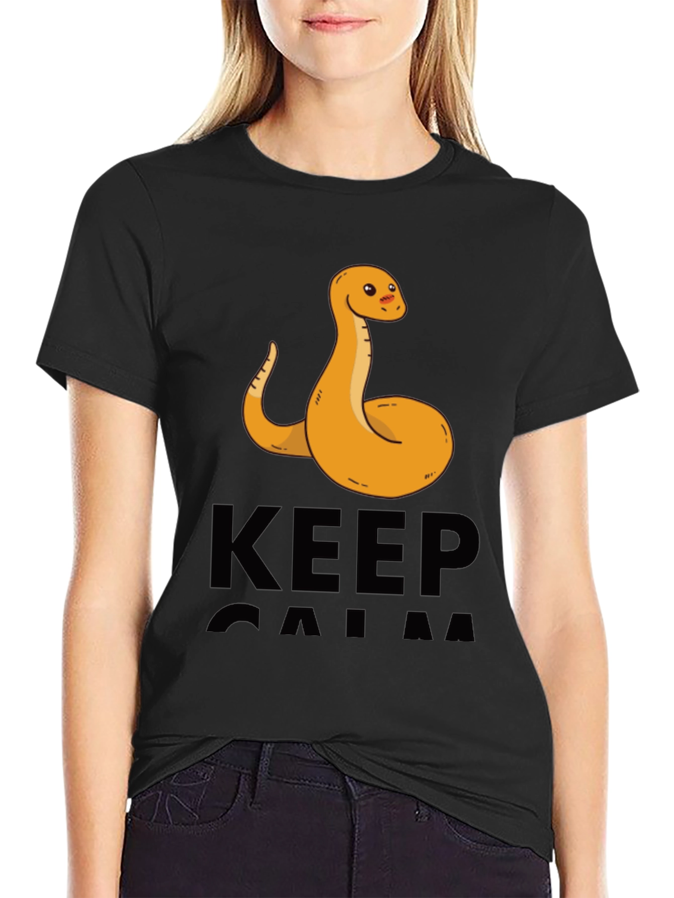 Funny Snake Keep Calm Graphic T-Shirt