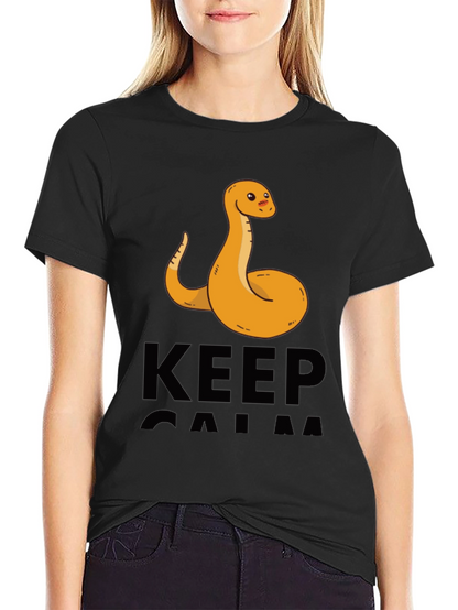 Funny Snake Keep Calm Graphic T-Shirt