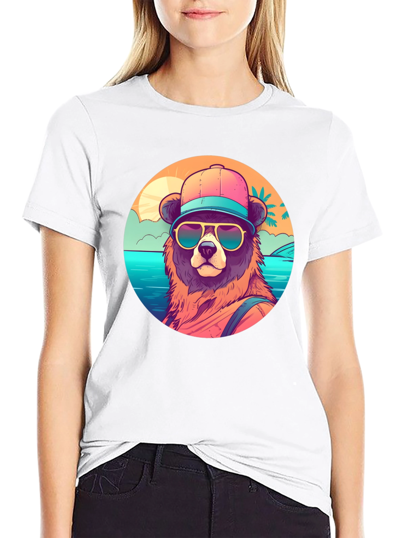 Cool Bear Graphic T-Shirt - Beach Vibes