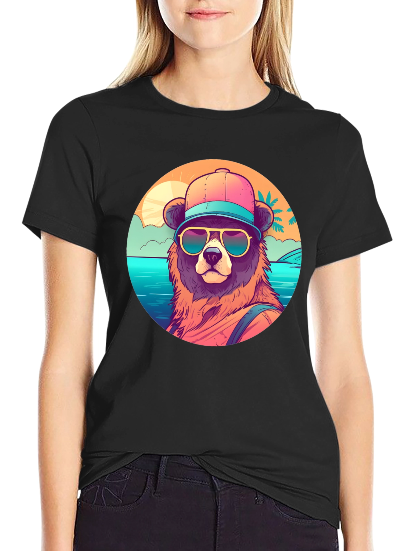 Cool Bear Graphic T-Shirt - Beach Vibes
