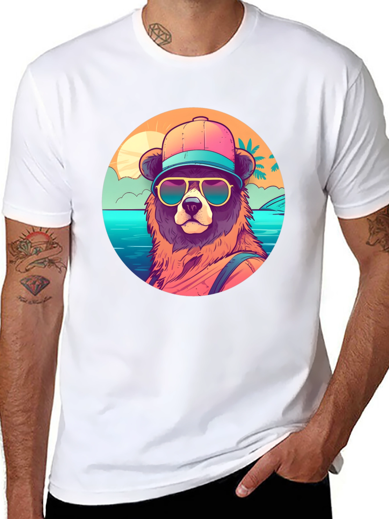 Cool Bear Graphic T-Shirt - Beach Vibes