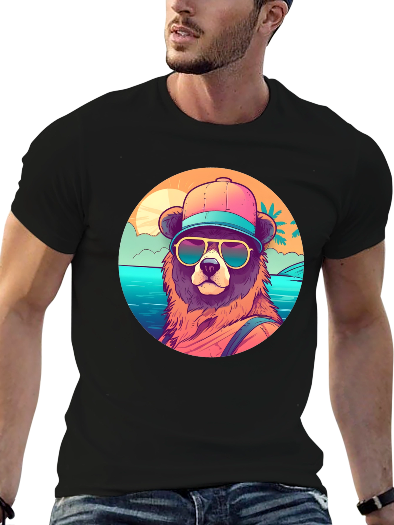 Cool Bear Graphic T-Shirt - Beach Vibes