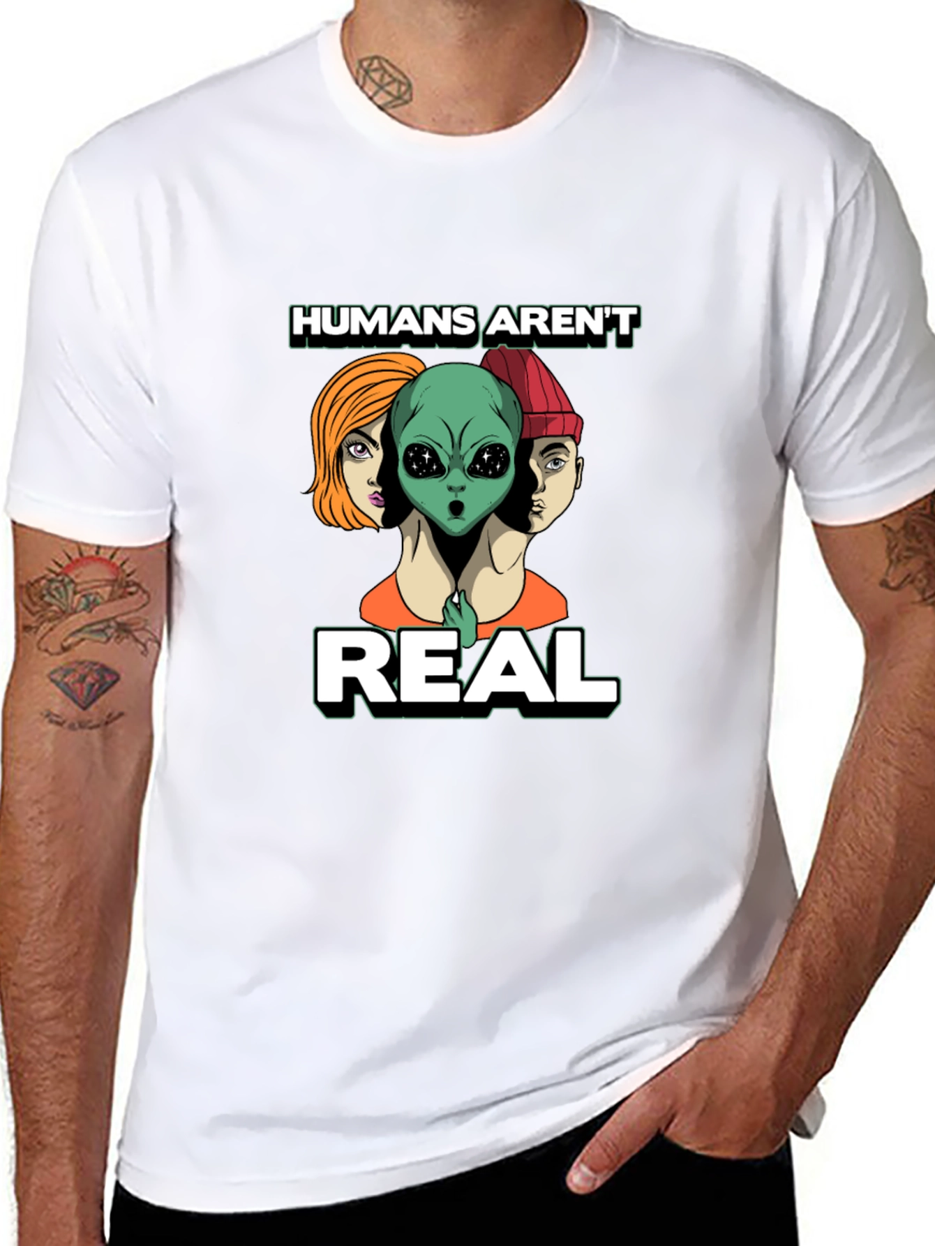Humans Arent Real Graphic Tee