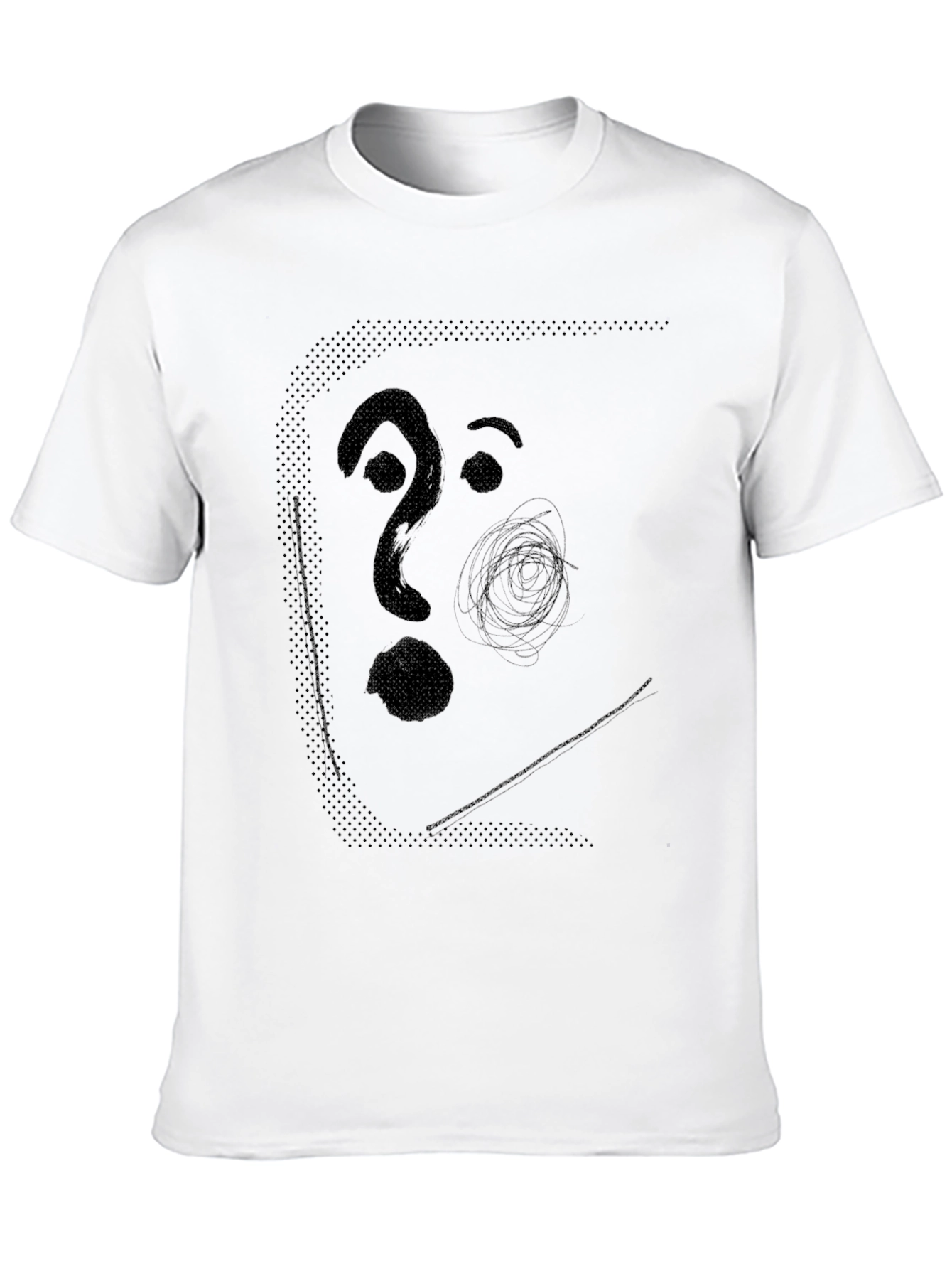 Abstract Face Graphic Mens Black T-Shirt