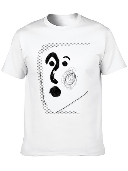 Abstract Face Graphic Mens Black T-Shirt