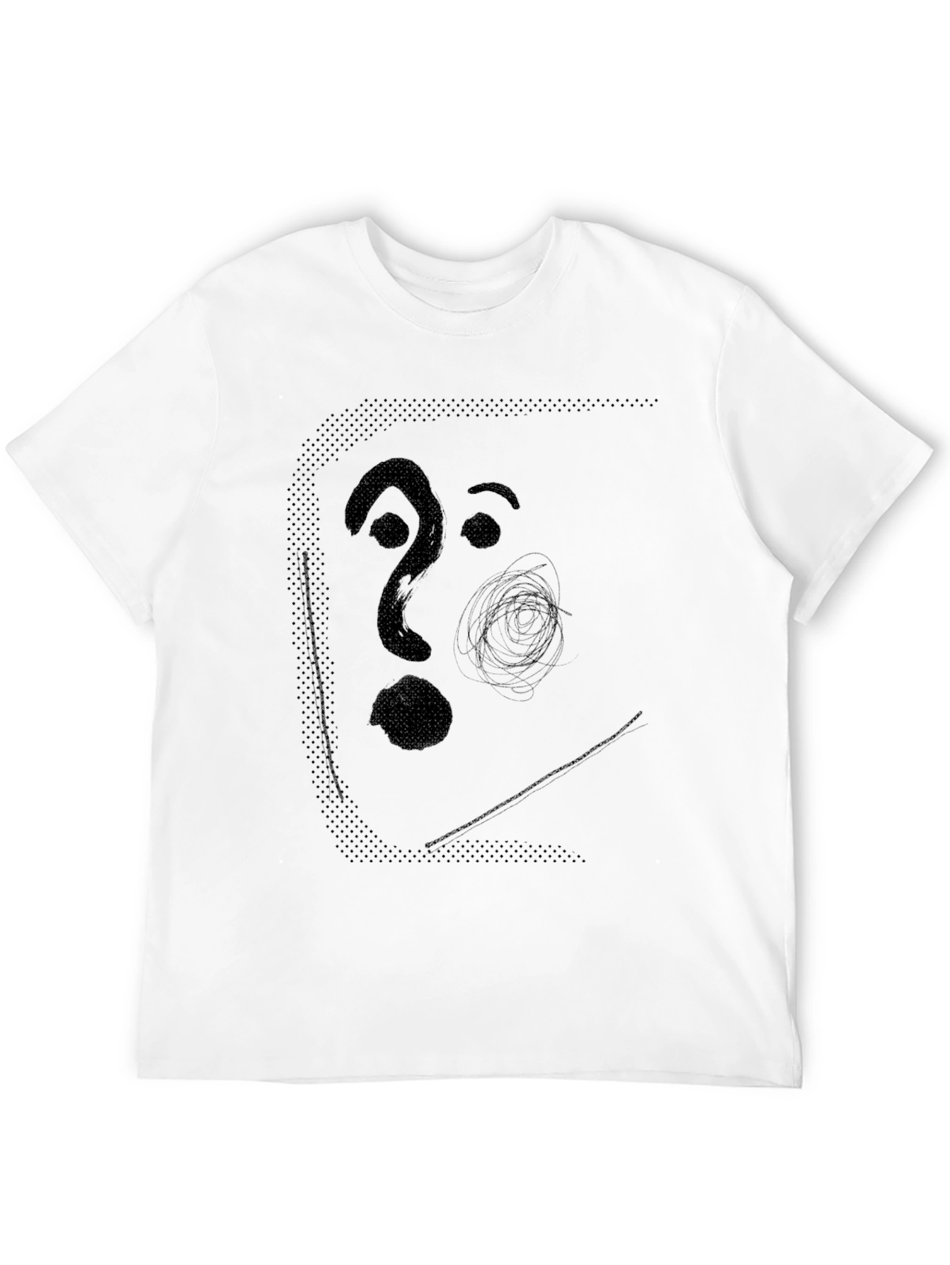 Abstract Face Graphic Mens Black T-Shirt