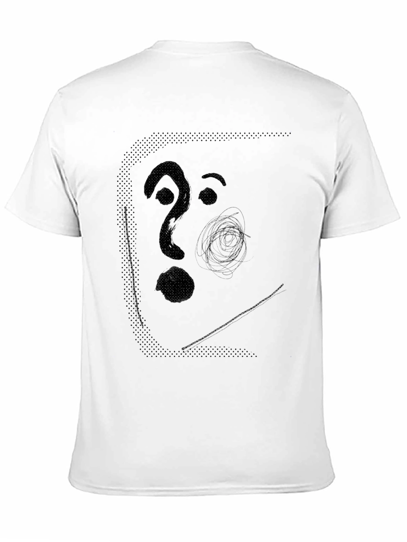 Abstract Face Graphic Mens Black T-Shirt