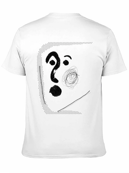 Abstract Face Graphic Mens Black T-Shirt