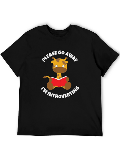 Introvert Giraffe Reading Novelty T-Shirt
