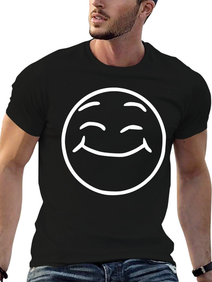 Smiling Face Graphic Tee - Classic Comfort