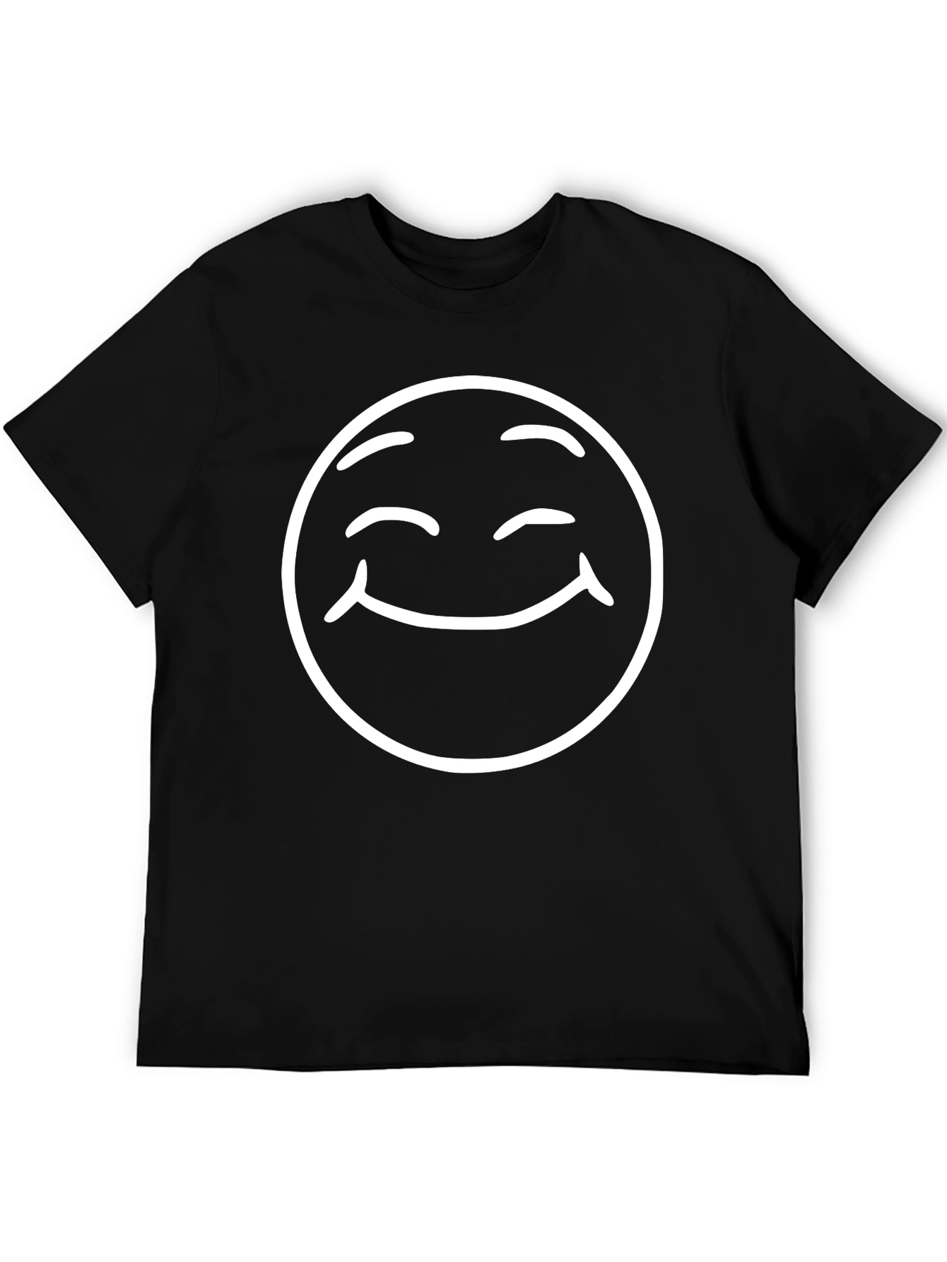 Smiling Face Graphic Tee - Classic Comfort