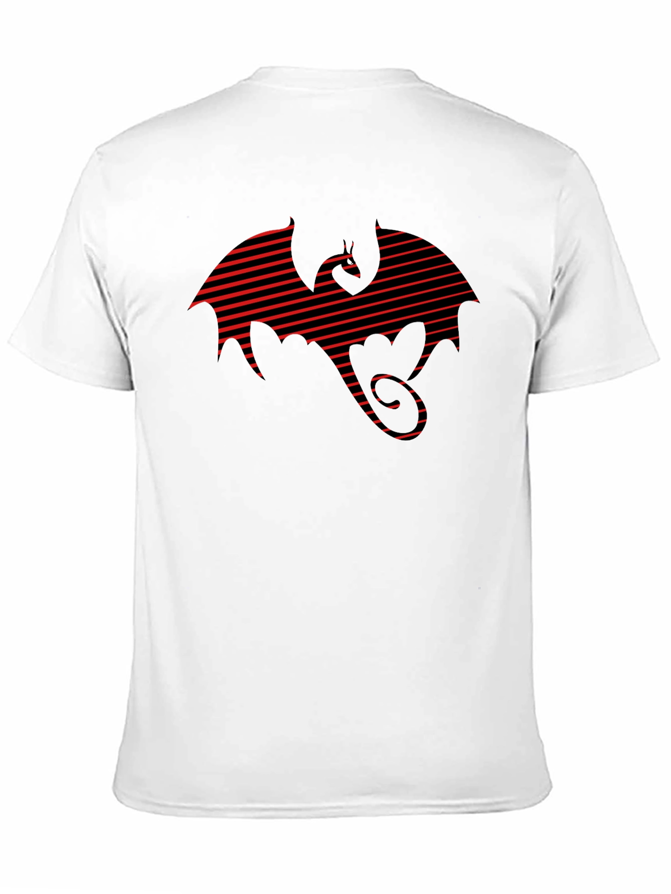 Striped Dragon Tee - Graphic Print T-Shirt
