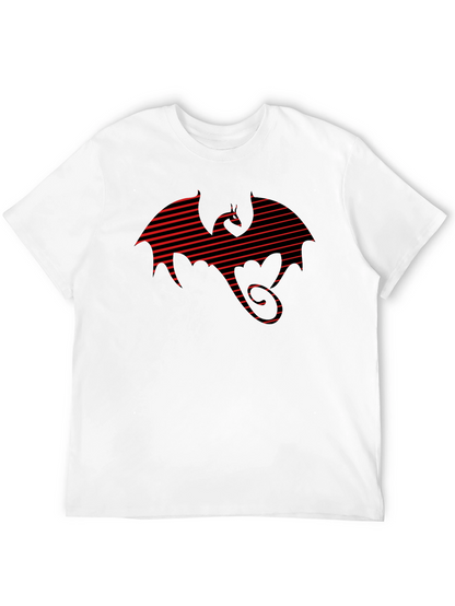 Striped Dragon Tee - Graphic Print T-Shirt