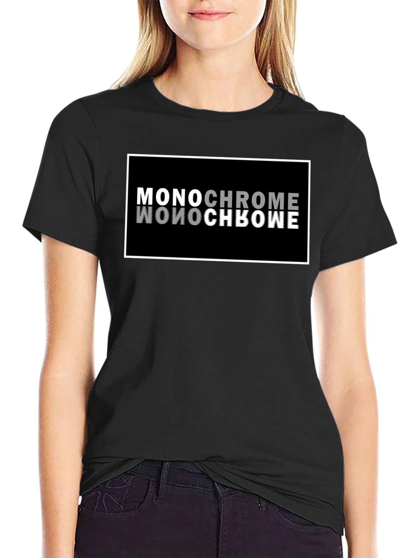 Monochrome Reflection Graphic T-Shirt