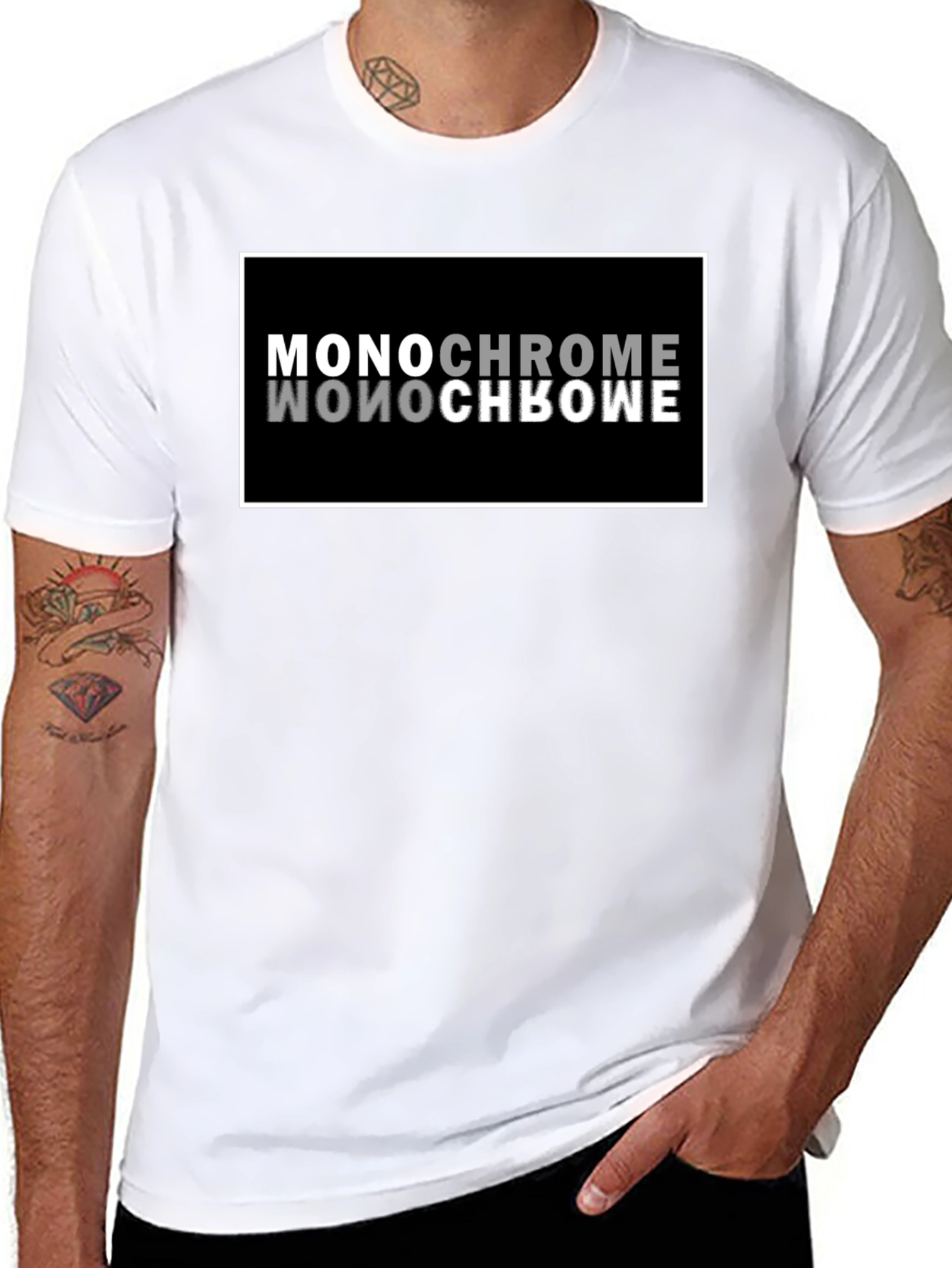 Monochrome Reflection Graphic T-Shirt