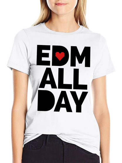 EDM Heart All Day Black T-Shirt
