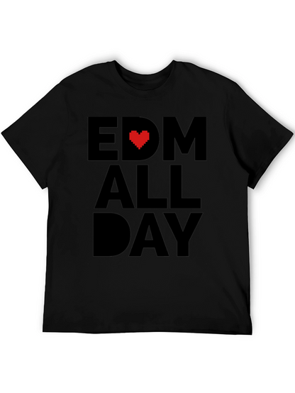 EDM Heart All Day Black T-Shirt