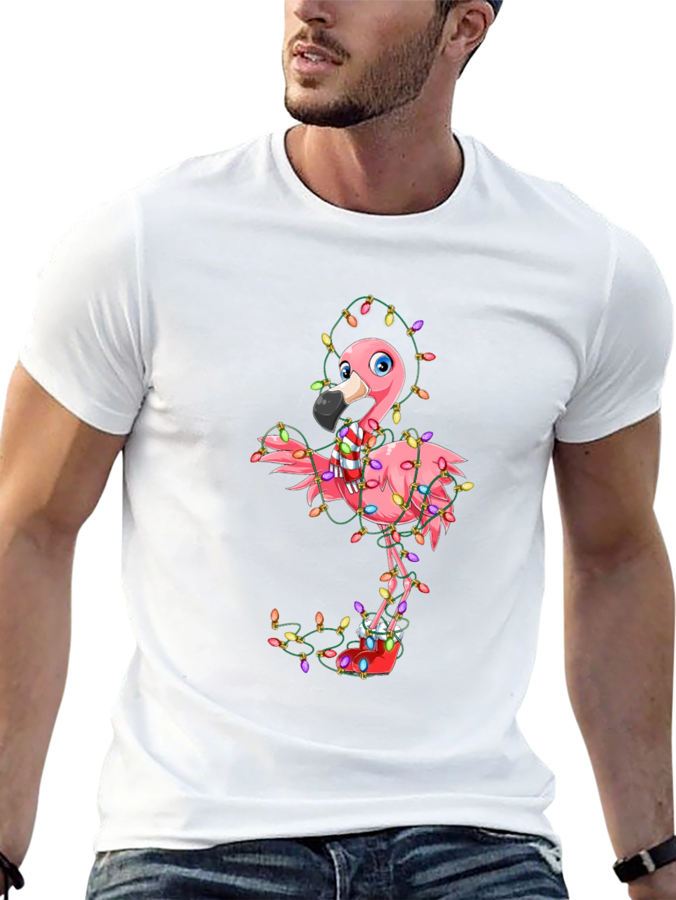 Festive Flamingo Christmas T-Shirt - Holiday Cheer!