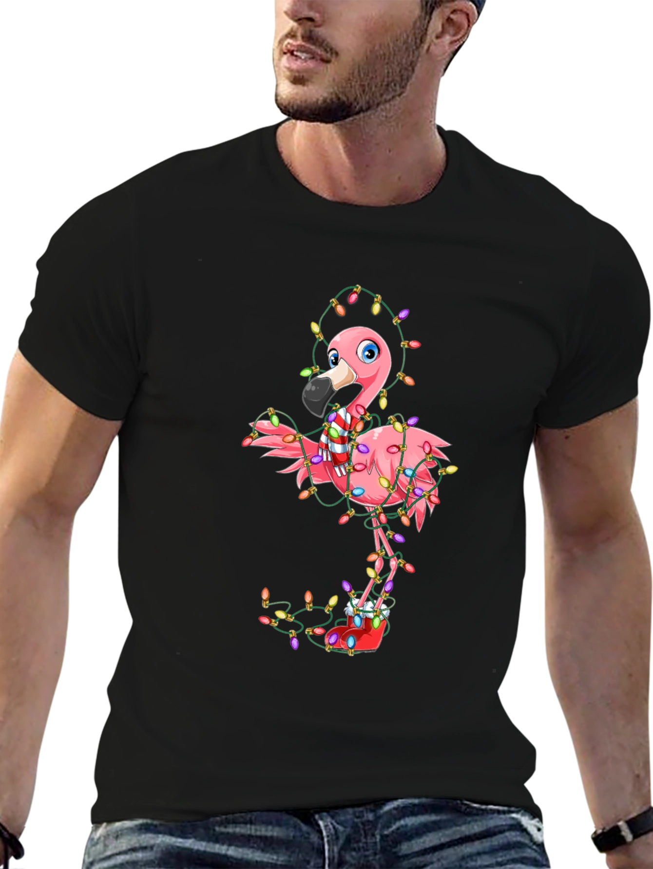 Festive Flamingo Christmas T-Shirt - Holiday Cheer!