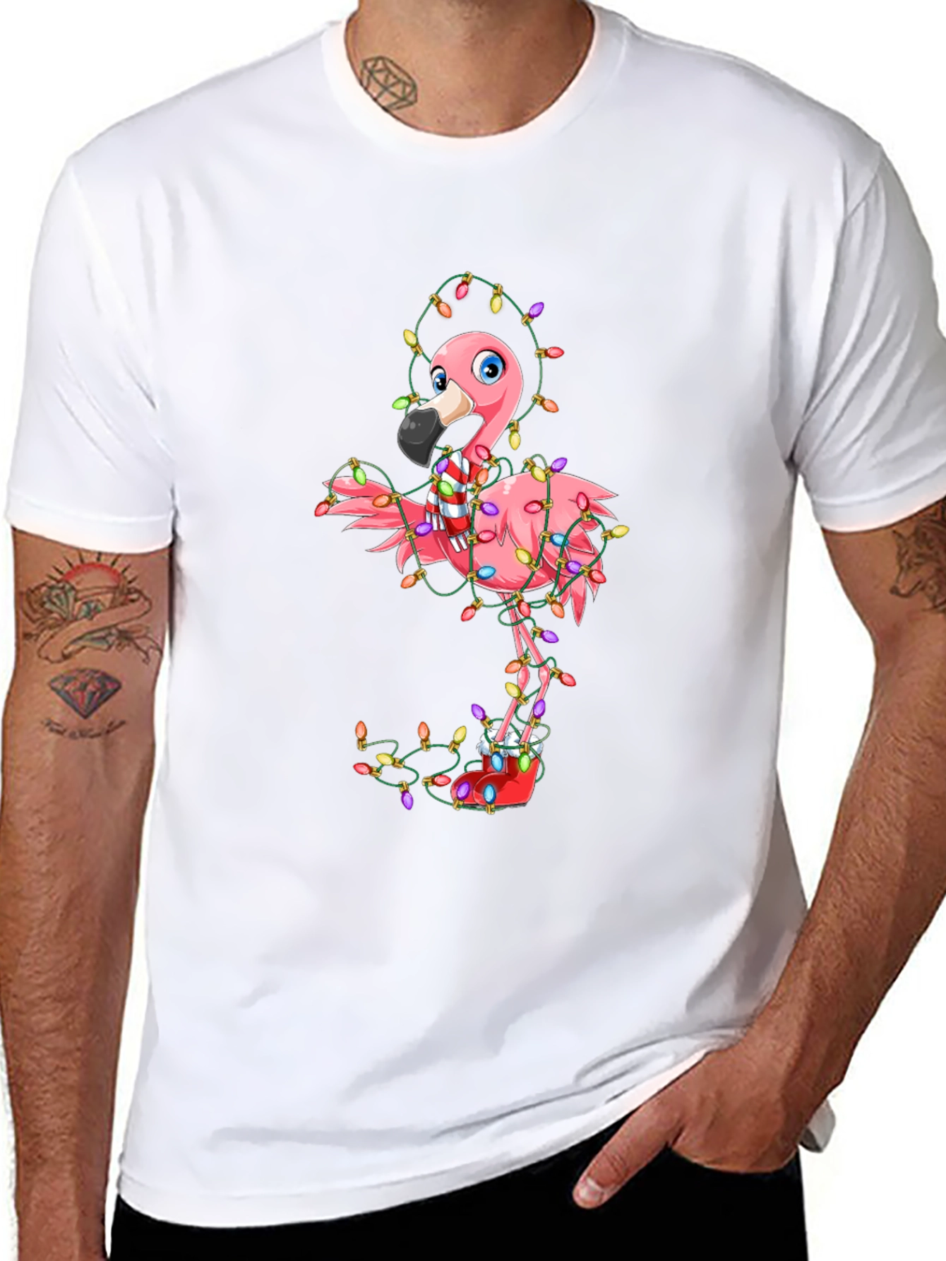 Festive Flamingo Christmas T-Shirt - Holiday Cheer!