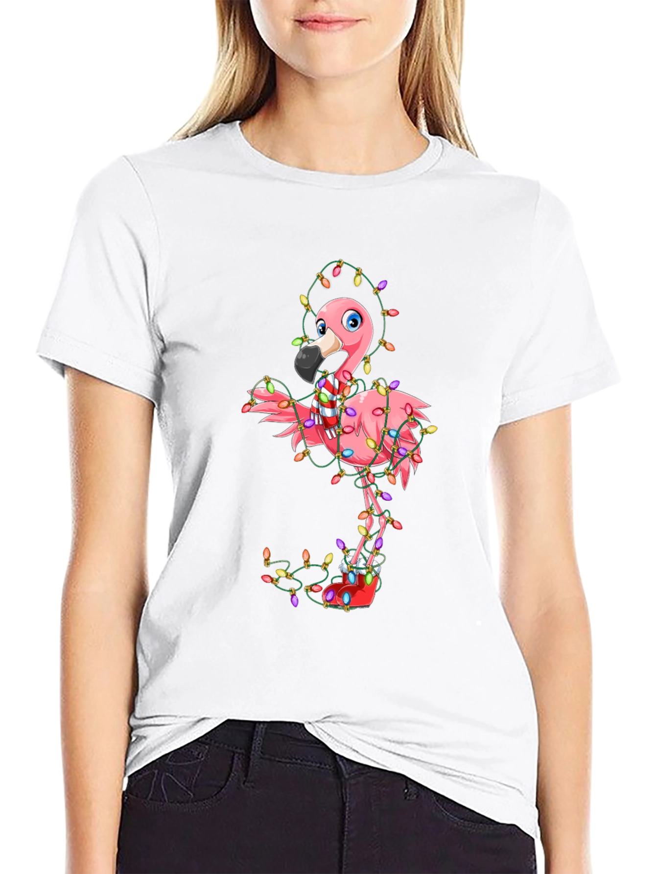 Festive Flamingo Christmas T-Shirt - Holiday Cheer!