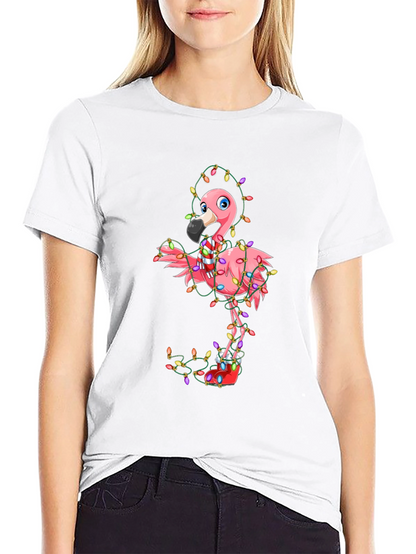 Festive Flamingo Christmas T-Shirt - Holiday Cheer!