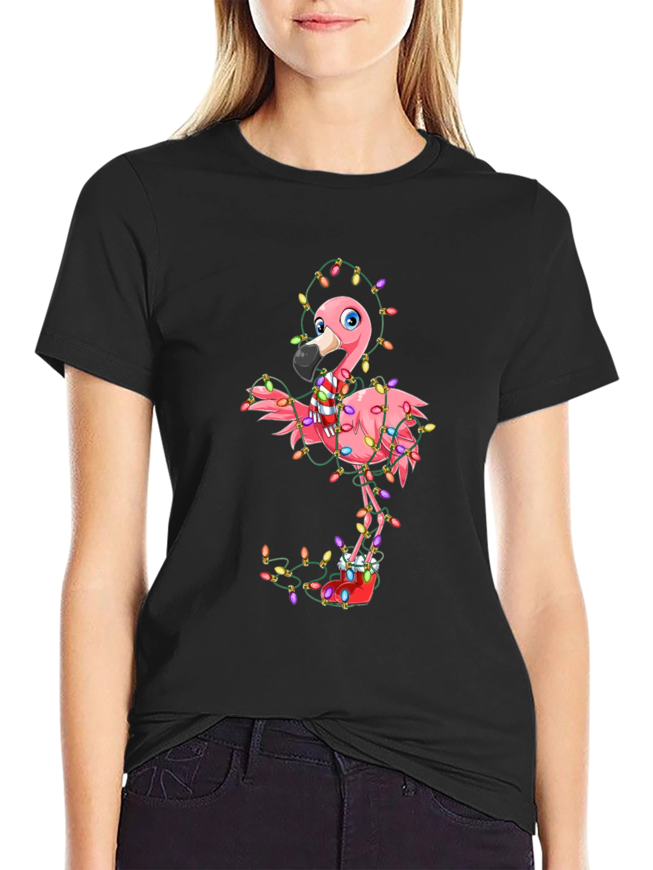 Festive Flamingo Christmas T-Shirt - Holiday Cheer!