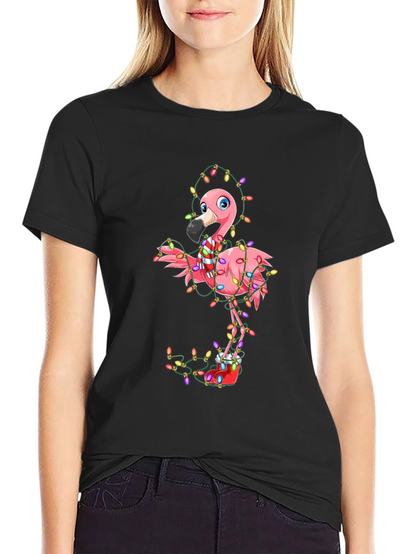 Festive Flamingo Christmas T-Shirt - Holiday Cheer!