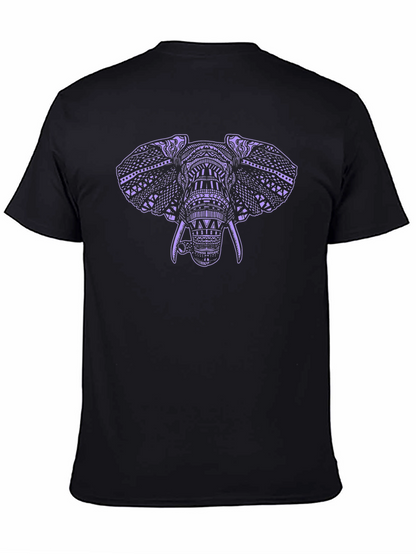 Elephant Graphic Print Black Tee