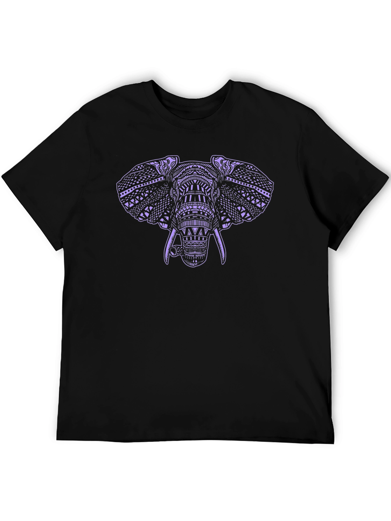 Elephant Graphic Print Black Tee