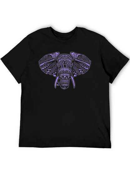 Elephant Graphic Print Black Tee