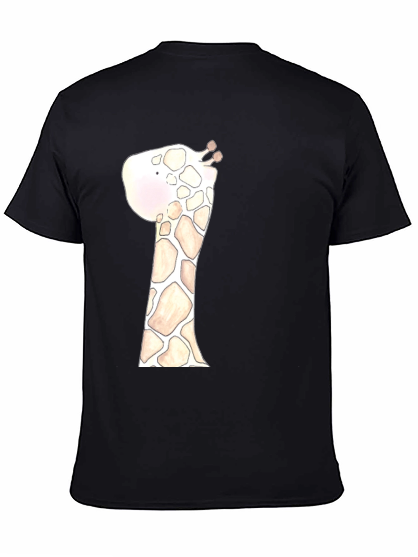 Giraffe Graphic Tee - Black Cotton Casual Shirt