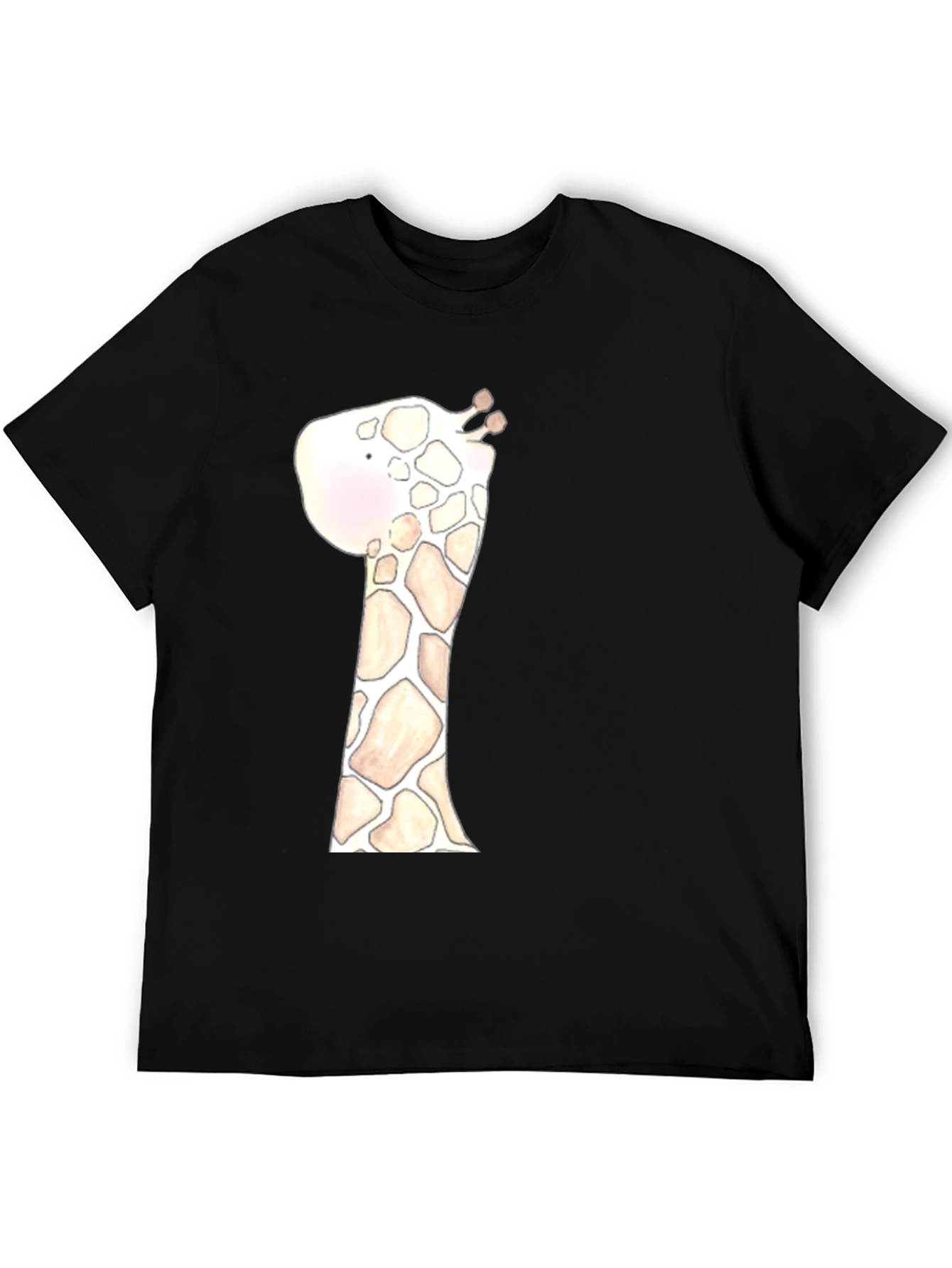 Giraffe Graphic Tee - Black Cotton Casual Shirt