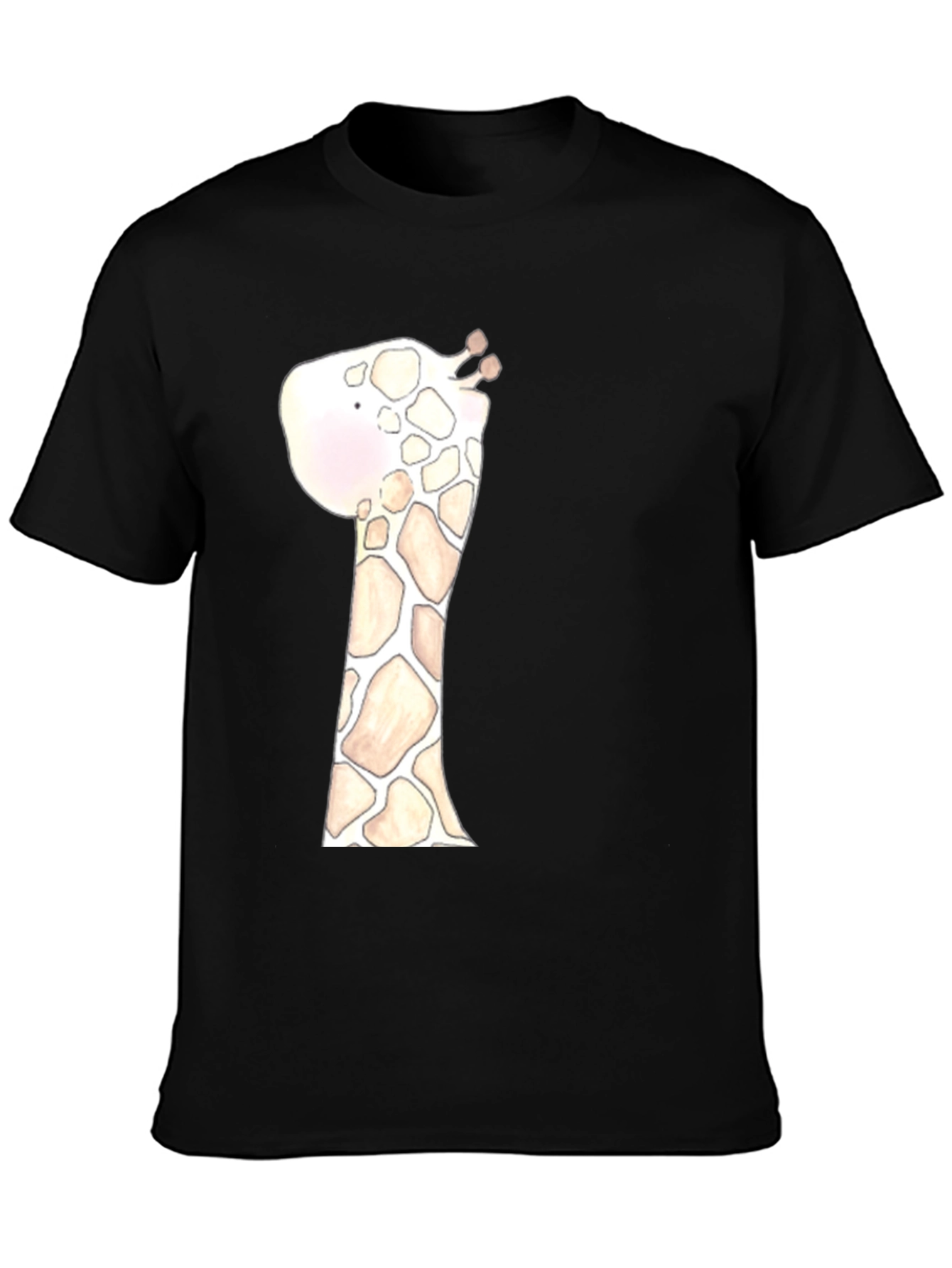 Giraffe Graphic Tee - Black Cotton Casual Shirt