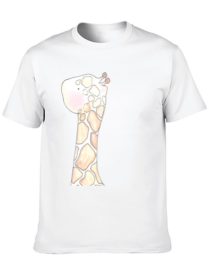 Giraffe Graphic Tee - Black Cotton Casual Shirt